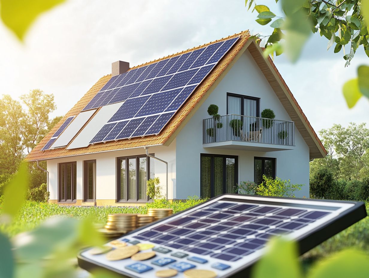 Illustration showing the financial benefits and energy path to solar savings